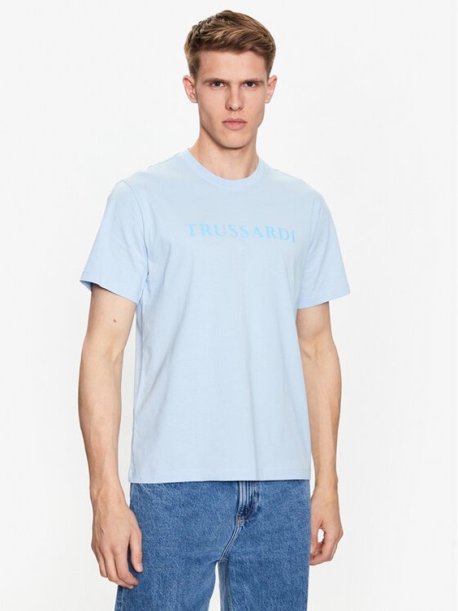 Trussardi T-Shirt 52T00724 Błękitny Regular Fit