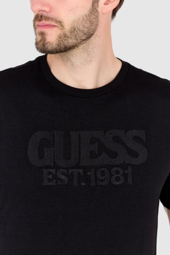 GUESS T-shirt czarny slim fit