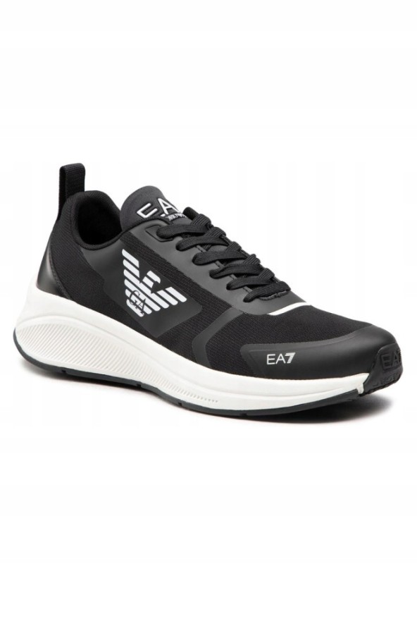 EA7 Czarne sneakersy z białym logo