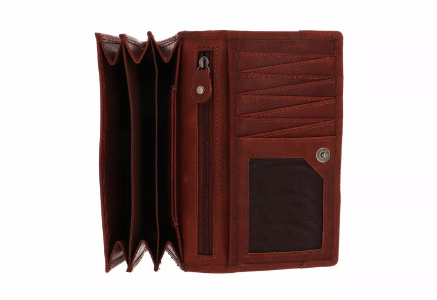 MUSTANG UDINE WALLET UNIWERSALNY SKÓRZANY PORTFEL PREMIUM POJEMNY NA KARTY SKÓRA BROWN 06.102301