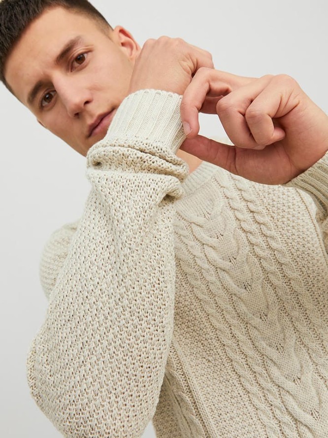Jack & Jones Sweter w kolorze kremowym rozmiar: S