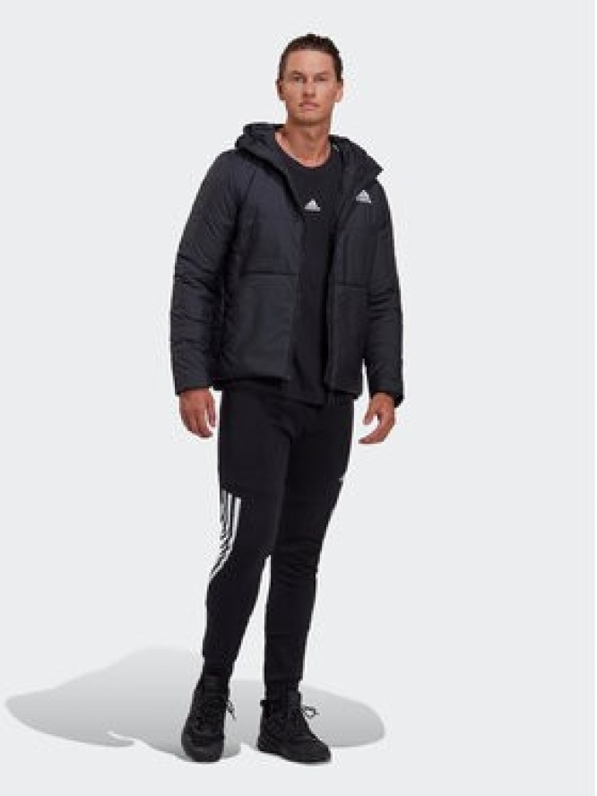 adidas Kurtka przejściowa BSC 3-Stripes Hooded Insulated Jacket HG6276 Czarny Regular Fit