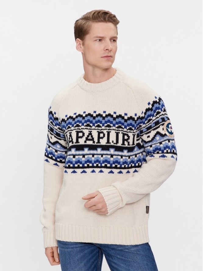 Napapijri Sweter NP0A4HHJ Écru Regular Fit