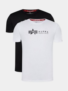 Alpha Industries Komplet 2 t-shirtów Alpha Label T 118534 Czarny Regular Fit