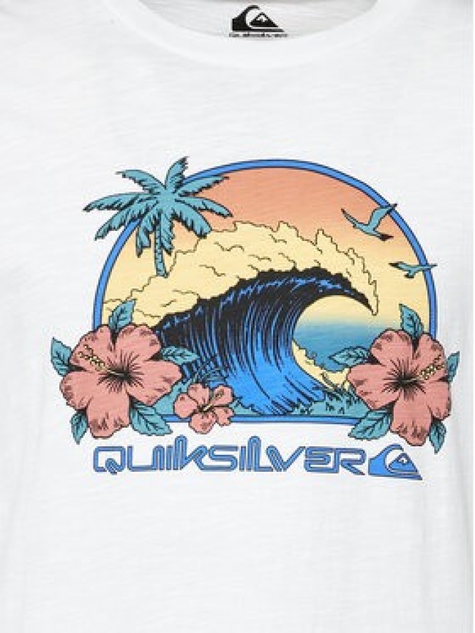 Quiksilver T-Shirt Riding Today EQYZT07676 Biały Regular Fit