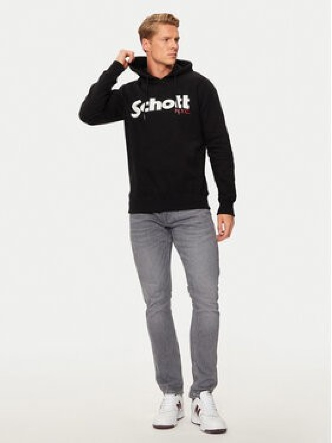 SCHOTT N.Y.C. Bluza SWHOOD Czarny Regular Fit