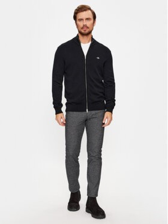 Gant Kardigan Casual Cotton Zip 8030164 Czarny Regular Fit