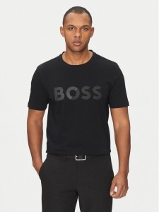 BOSS T-Shirt Tape Logo 50530990 Czarny Regular Fit