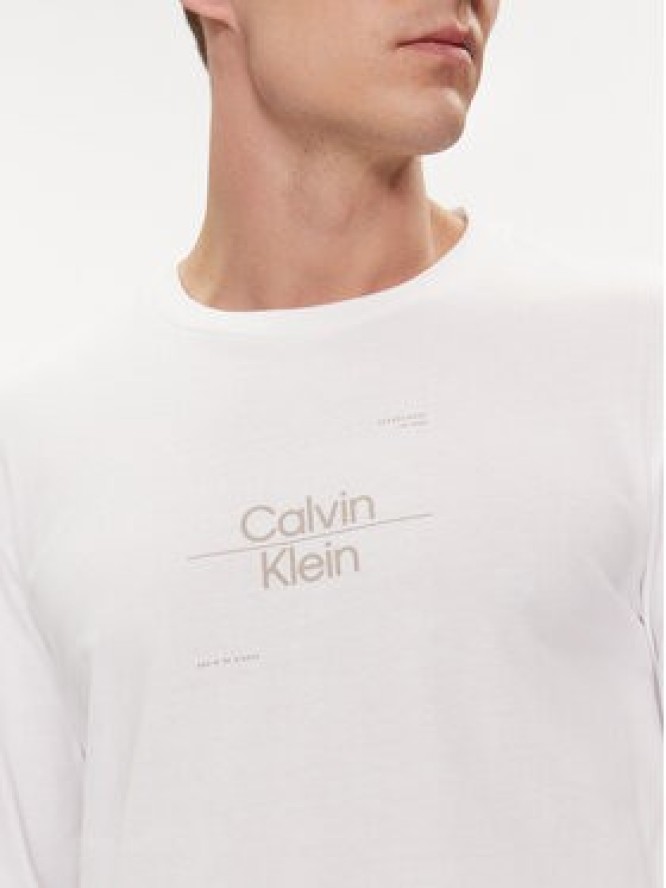 Calvin Klein Longsleeve Line Logo K10K112483 Biały Regular Fit