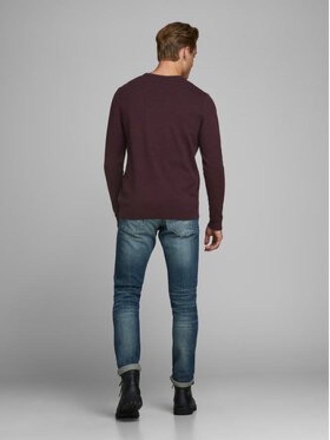 Jack&Jones Sweter 12137190 Bordowy Regular Fit