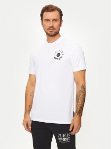 Plein Sport T-Shirt AADC MTK7940 STE001N Biały Regular Fit