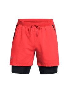 Spodenki do biegania męskie Under Armour UA Launch 5'' 2-In-1 Shorts - czerwone