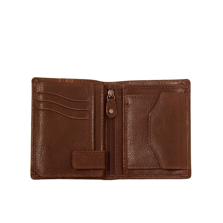 MUSTANG ASTI WALLET MĘSKI SKÓRZANY PORTFEL PREMIUM POJEMNY NA KARTY SKÓRA BROWN 06.101101