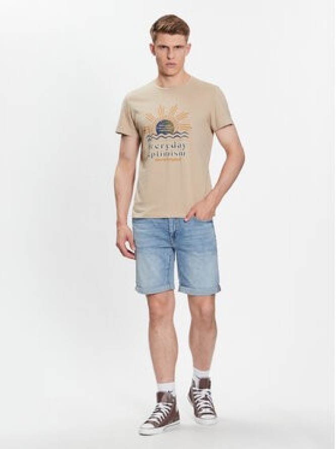 Blend T-Shirt 20715030 Beżowy Regular Fit