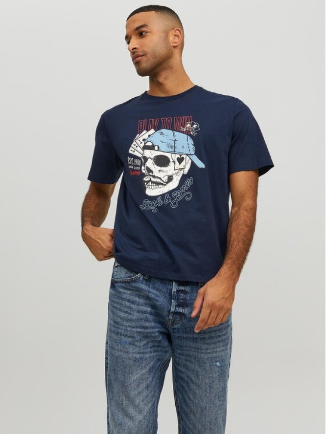 Jack&Jones T-Shirt Roxbury 12227779 Granatowy Regular Fit