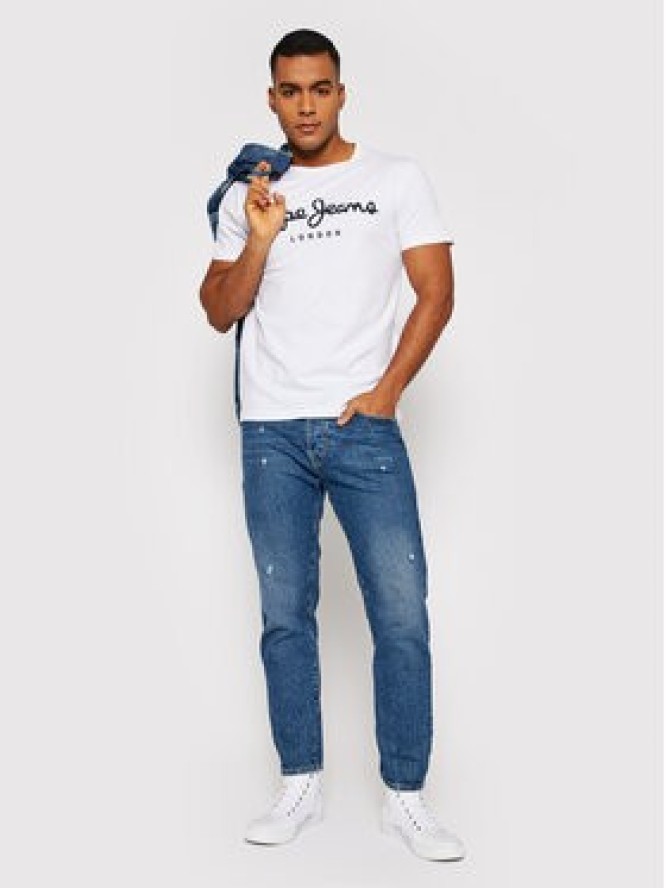 Pepe Jeans T-Shirt Original PM508210 Biały Slim Fit