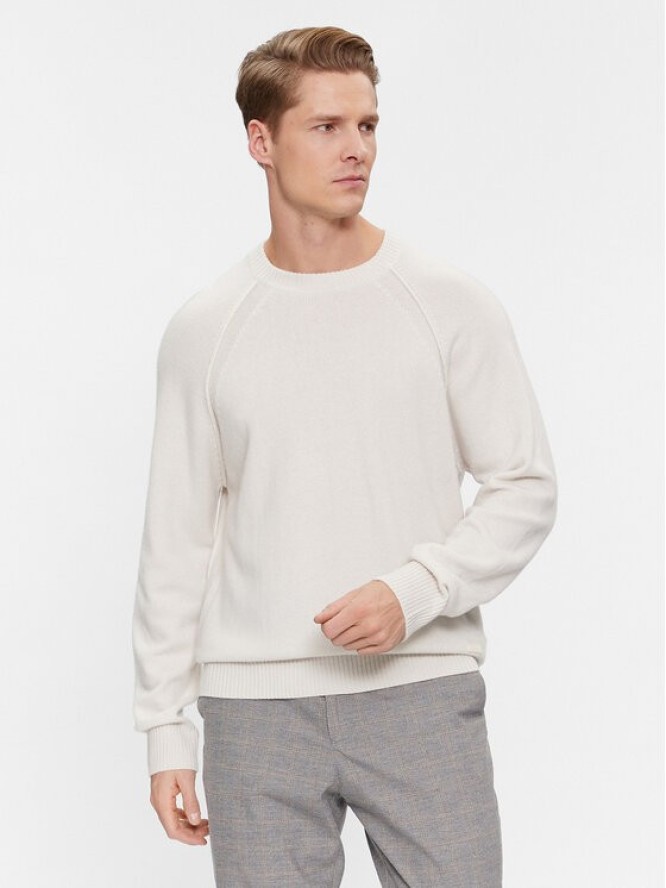 Calvin Klein Sweter K10K111954 Écru Regular Fit