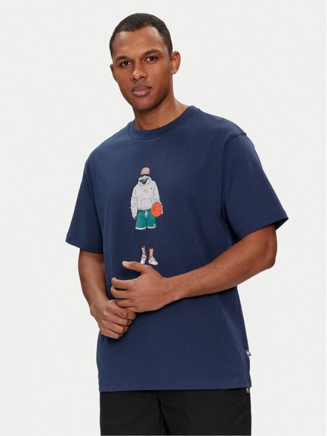 New Balance T-Shirt Basketball Style MT41578 Granatowy Relaxed Fit