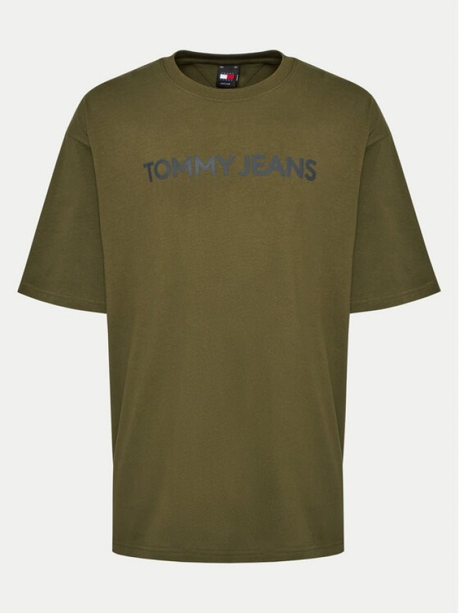 Tommy Jeans T-Shirt Bold Classics DM0DM18267 Zielony Oversize