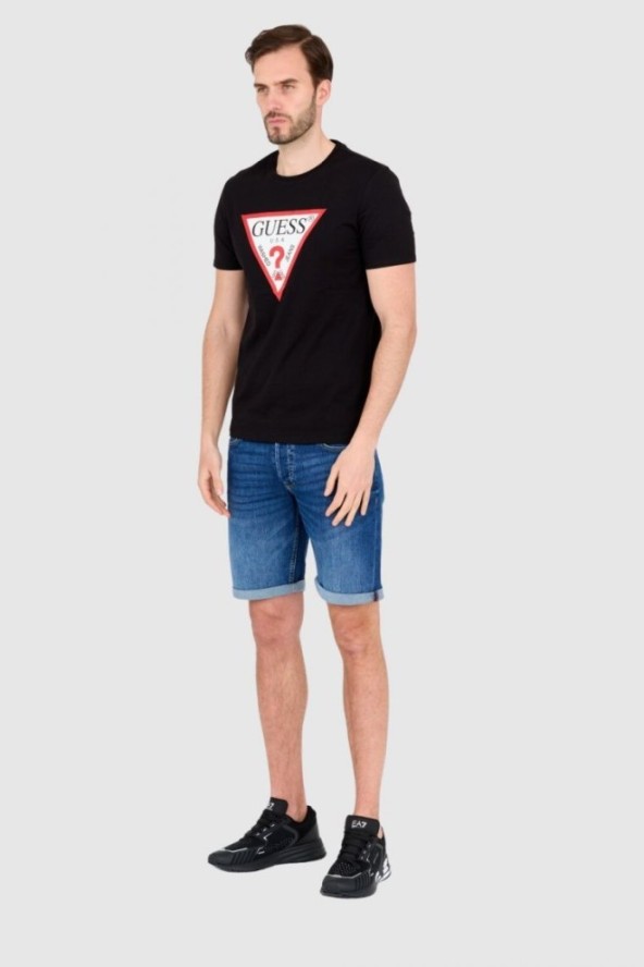 GUESS T-shirt czarny slim fit