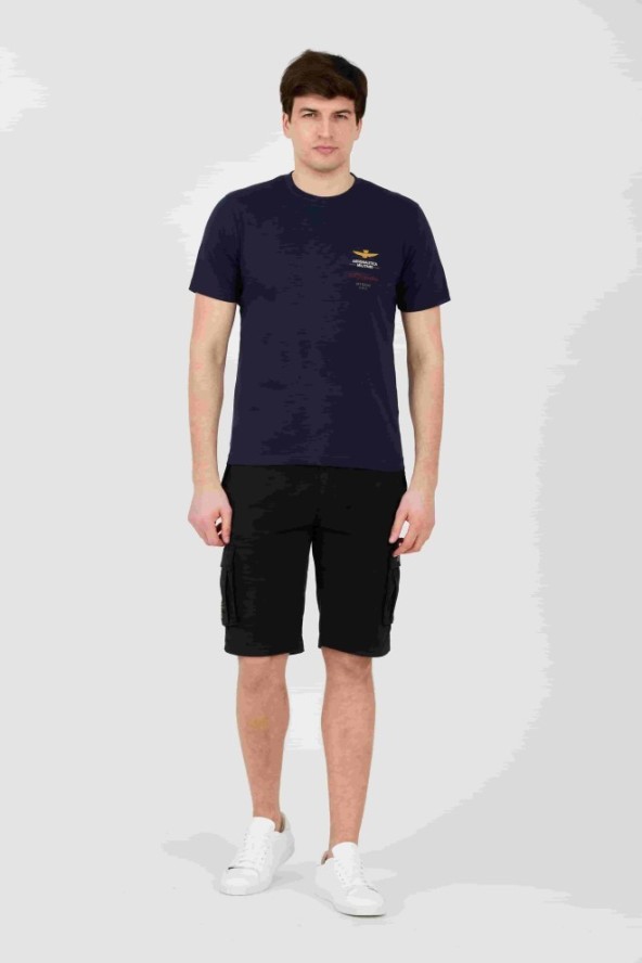 AERONAUTICA MILITARE Granatowy t-shirt Short Sleeve