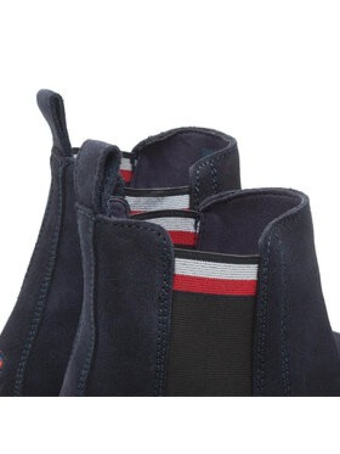 Tommy Hilfiger Sztyblety Rwb Hilfiger Suede Chelsea FM0FM04202 Granatowy