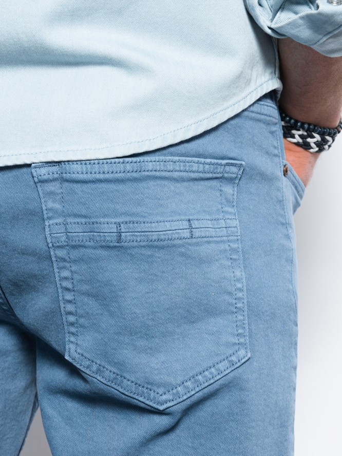 Spodnie męskie jeansowe bez przetarć SLIM FIT - niebieskie V3 OM-PADP-0148 - XXL