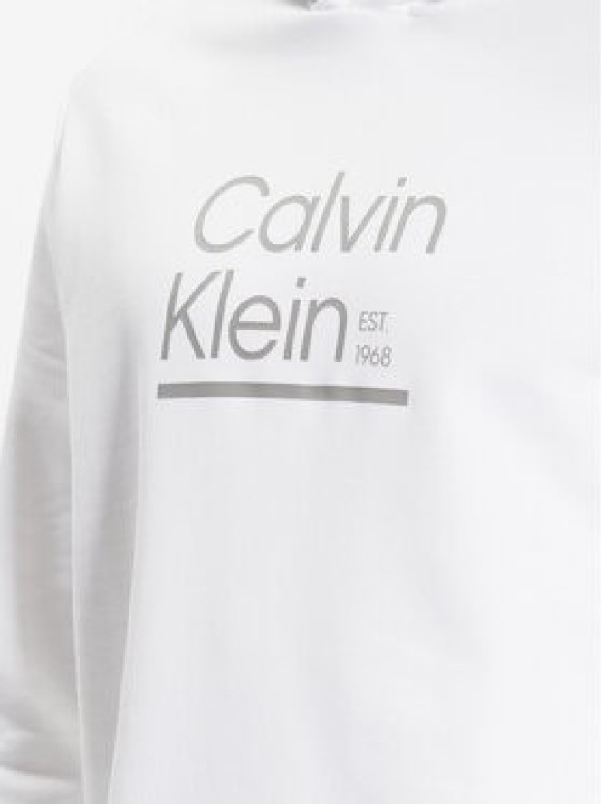 Calvin Klein Bluza Contrast Line Logo K10K111569 Biały Regular Fit