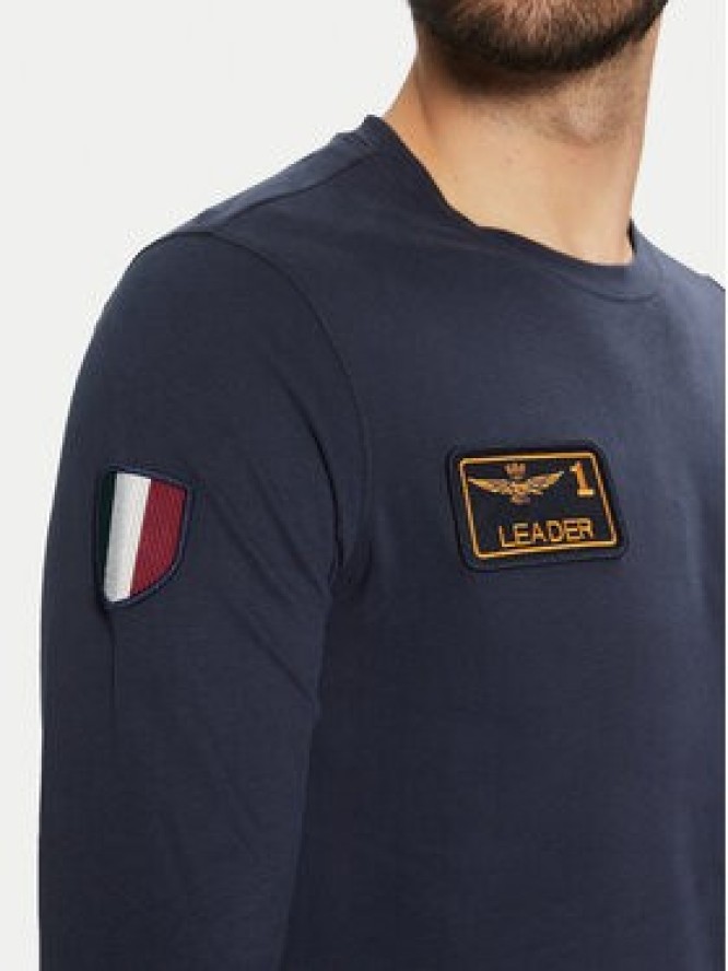 Aeronautica Militare Longsleeve 242TS2317J489 Granatowy Regular Fit