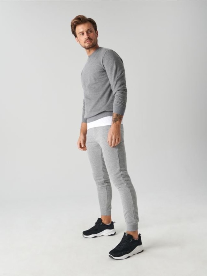 Spodnie dresowe slim jogger - szary