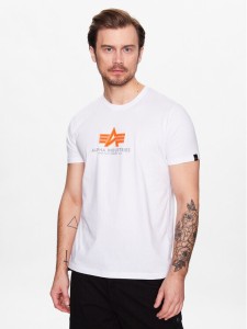 Alpha Industries T-Shirt Basic T Rubber 100501RB Biały Regular Fit