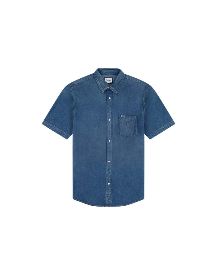 WRANGLER SS 1 PKT SHIRT MĘSKA KOSZULA JEANSOWA MID STONE 112350183