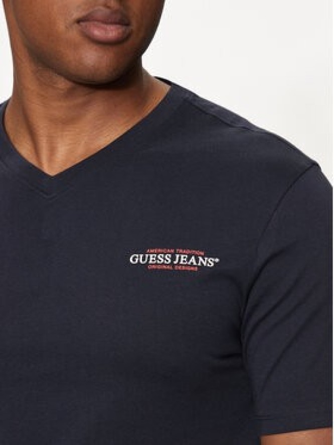 Guess Jeans T-Shirt M4YI50 K8HM0 Granatowy Slim Fit