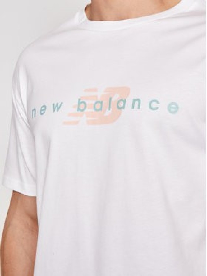 New Balance T-Shirt MT01516 Biały Relaxed Fit