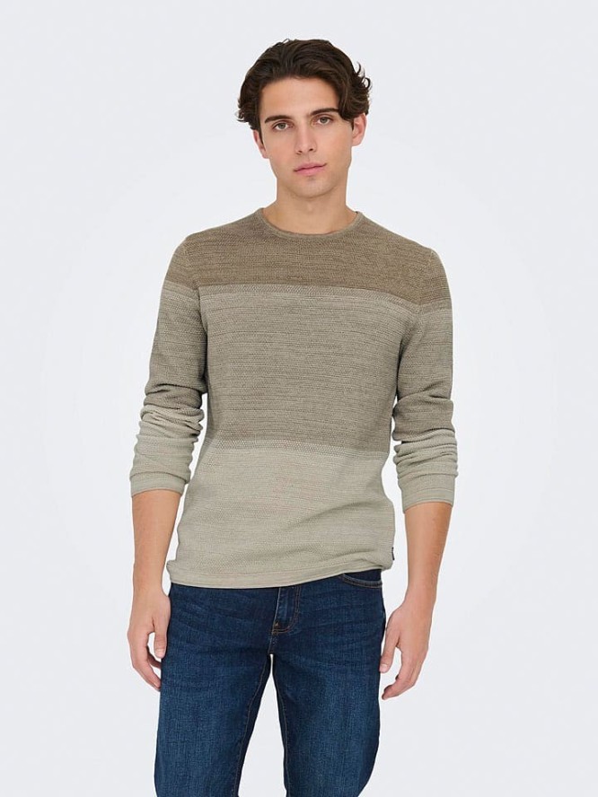 ONLY & SONS Sweter "Panter" w kolorze beżowym rozmiar: XS