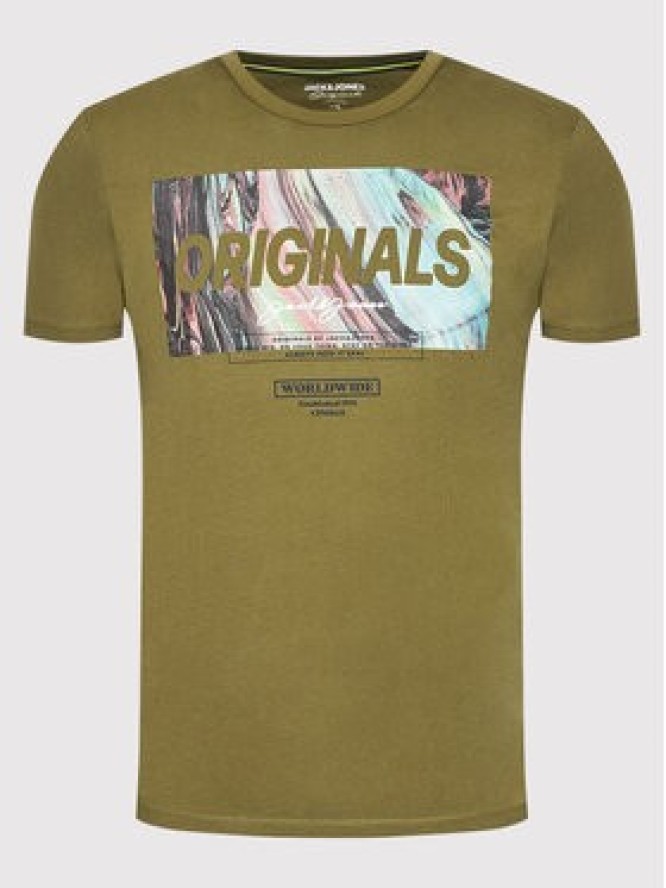 Jack&Jones T-Shirt Swirl 12193665 Zielony Regular Fit