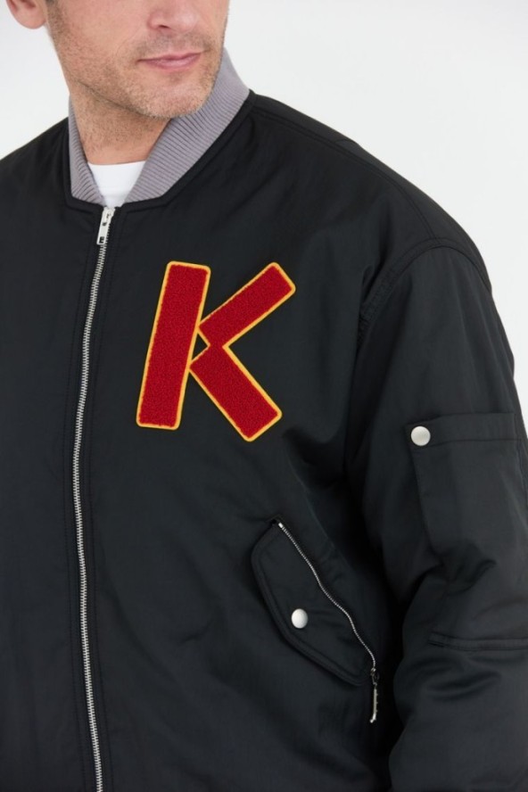 KENZO Czarna kurtka bomberka męska z vintage logo