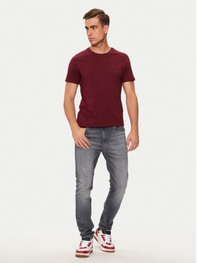 Tommy Jeans T-Shirt DM0DM04411 Bordowy Slim Fit