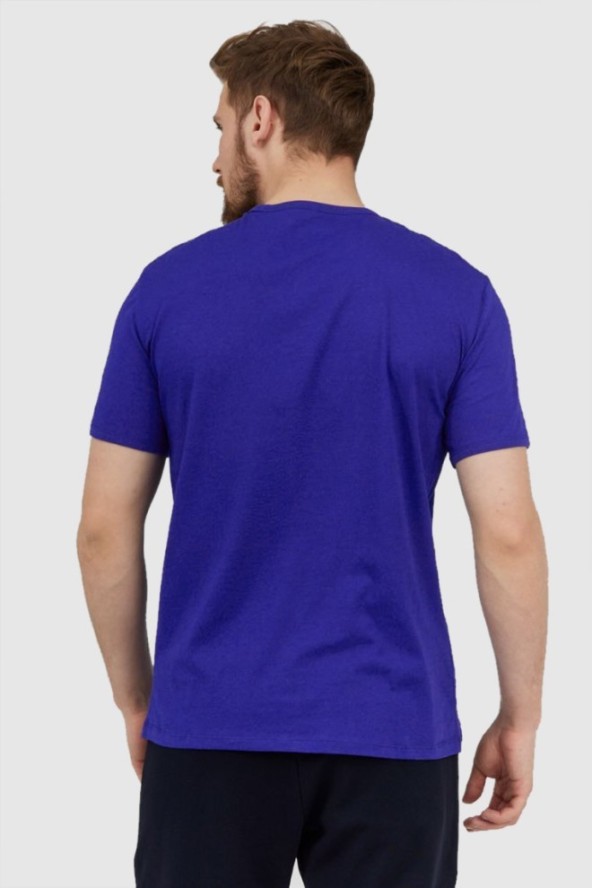 ARMANI EXCHANGE Niebieski t-shirt męski z logo