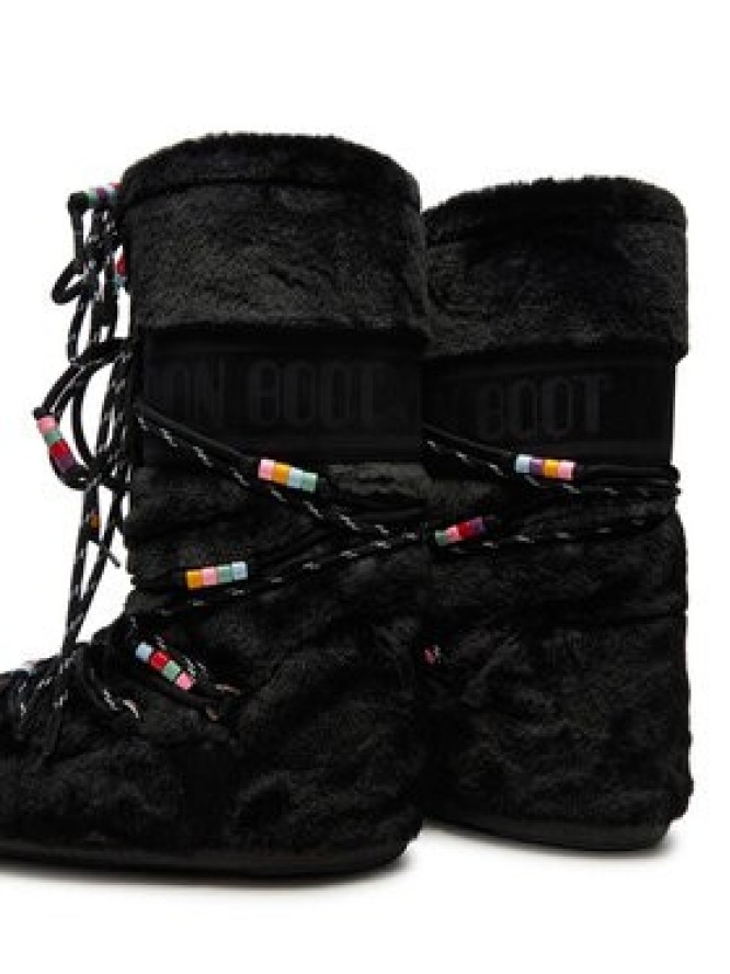 Moon Boot Śniegowce Icon Faux Fur BEADS80D1408990 Czarny