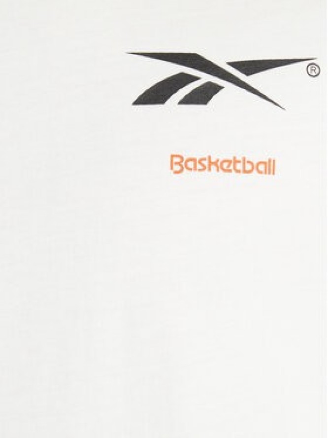 Reebok T-Shirt Reebok Basketball Court Top T-Shirt HN5804 Biały Relaxed Fit