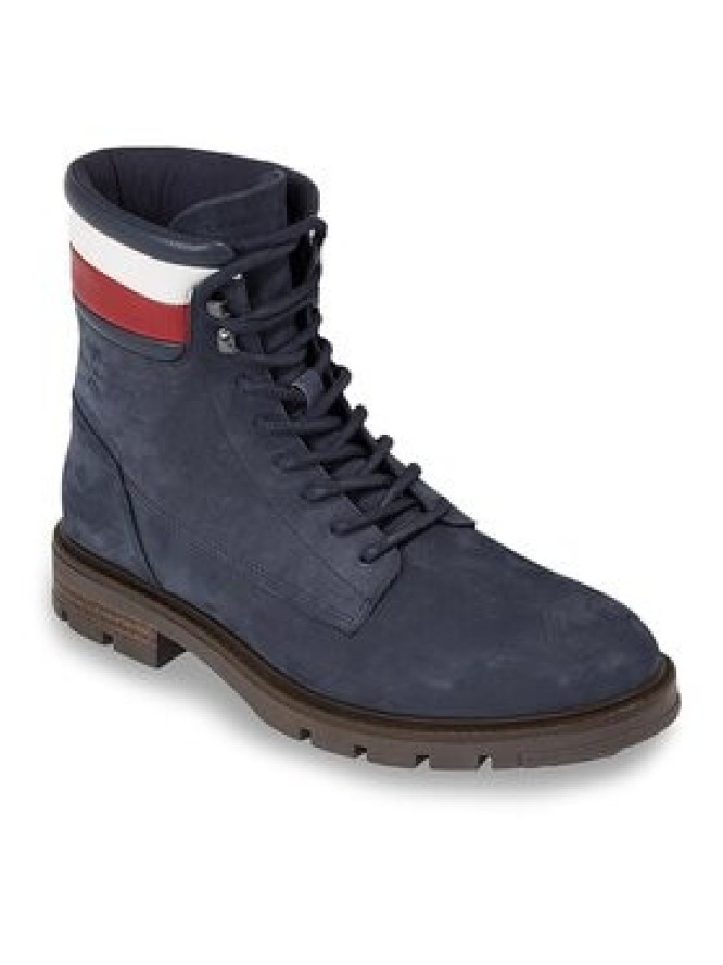 Tommy Hilfiger Trapery Corporate Hilfiger Nubuck Boot FM0FM04801 Niebieski