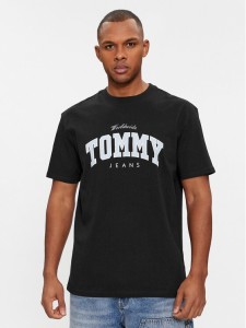 Tommy Jeans T-Shirt Varsity DM0DM18287 Czarny Regular Fit