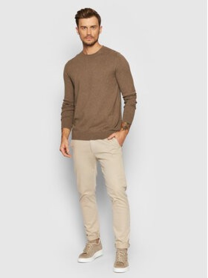 Selected Homme Sweter Berg 16074682 Brązowy Regular Fit