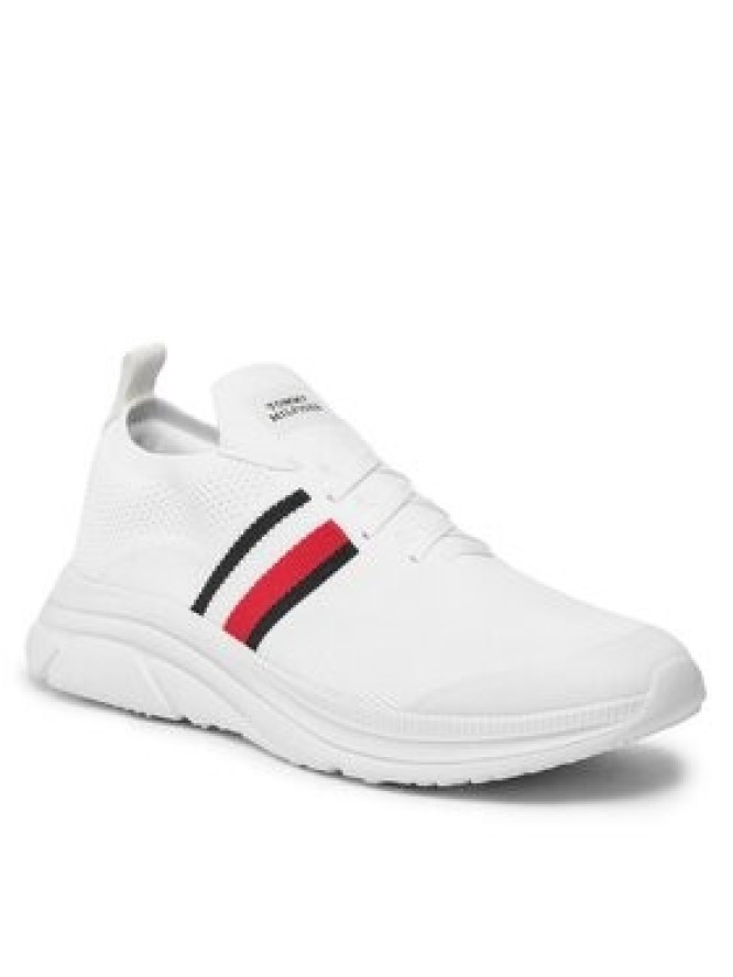 Tommy Hilfiger Sneakersy Modern Runner Knit Stripes Ess FM0FM04798 Biały