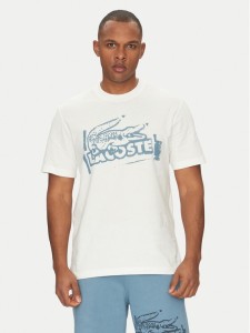 Lacoste T-Shirt TH0284 Écru Classic Fit
