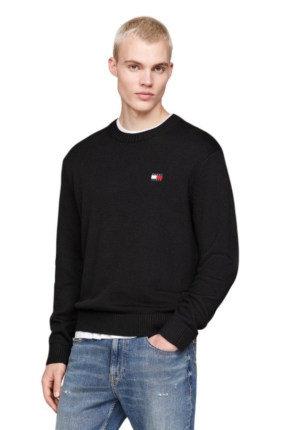 TOMMY JEANS Czarny męski sweter