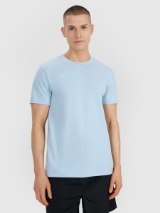 4F T-shirt regular z nadrukiem męski - niebieski XL