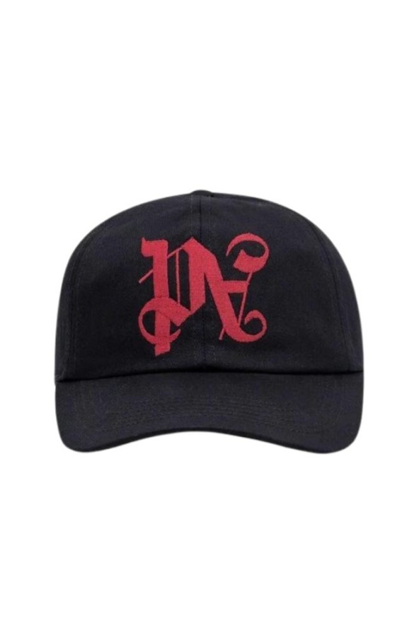 PALM ANGELS Czarna czapka z daszkiem Pa Monogram Emb Cap