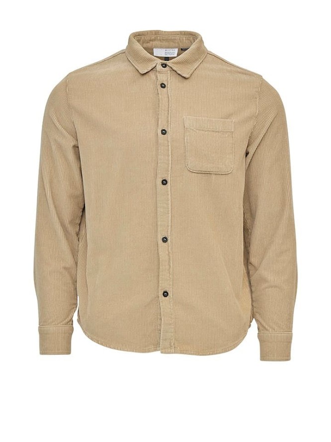 MAZINE Koszula sztruksowa "Matlock" w kolorze beżowym rozmiar: L